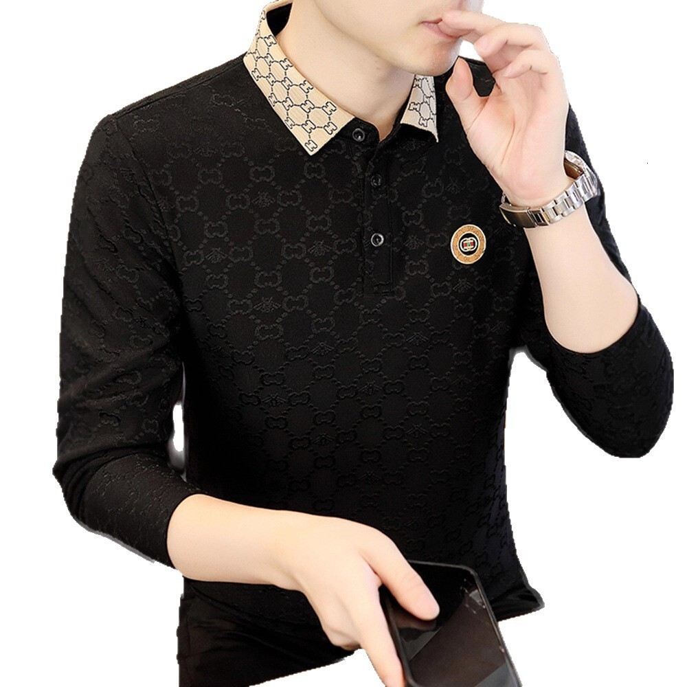 Long Sleeve T-shirt Spring Designer Shirt Designer Hoodie Autumn Men's Trendy Casual Business Turn-down Collar Polo Shirt High-end Collared Men&#