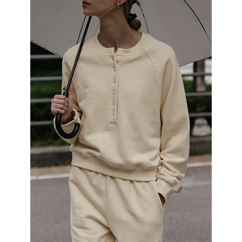 Womens Casual Cotton Fleece TwoPiece Set Long Sleeve Hoodie and Sweatpants Jogger Tracksuit Comfortable Trousers Outfit 250729