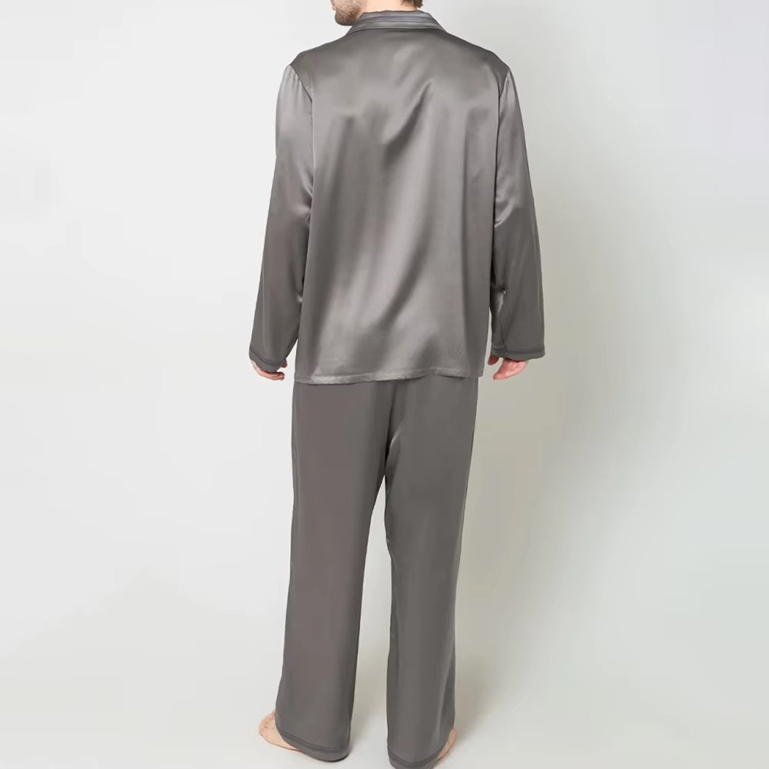 Men's Luxury Warm Terry Flannel Cotton Plaid Pajama Set Breathable Bamboo Fiber Sleep Casual Pants Plus Size