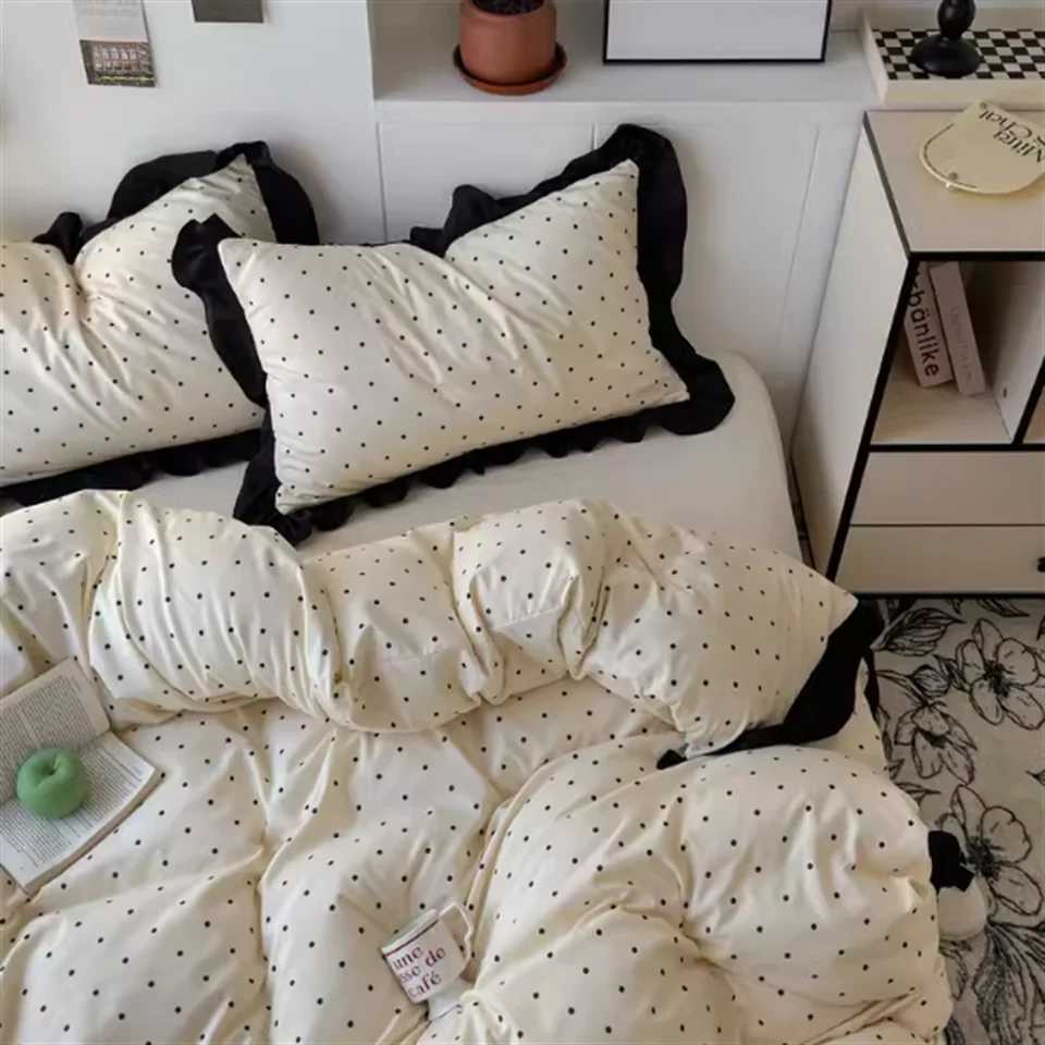 French Girl 2025 New Pure Cotton Bed Set Fourpiece Set Allcotton Fourseason Universal Quilt Cover Threepiece Bedding Set H251011