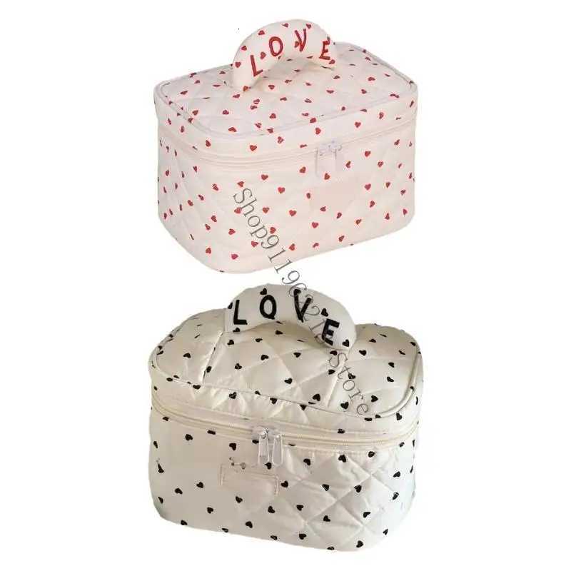 Large Capacity Cosmetic Bag Travel Toiletry Case Quilted Makeup Bag for Wan 066F D251011