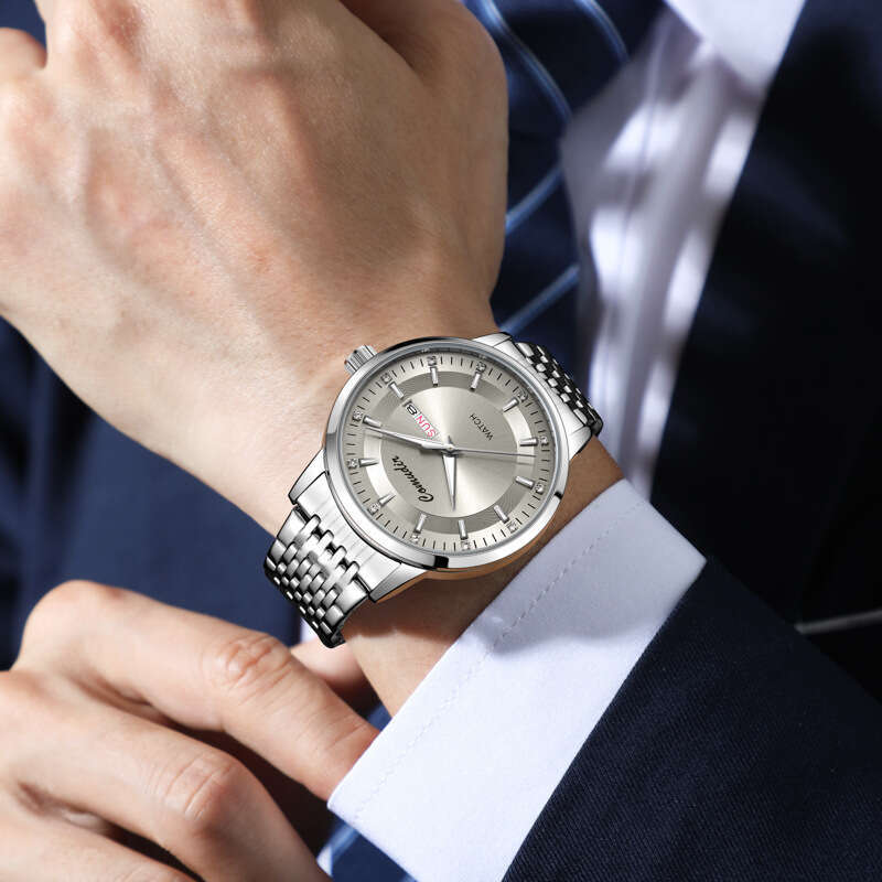 Fully Automatic Imitation Mechanical Watch for Men, Hollow Waterproof Trendy Luminous Dual Calendar