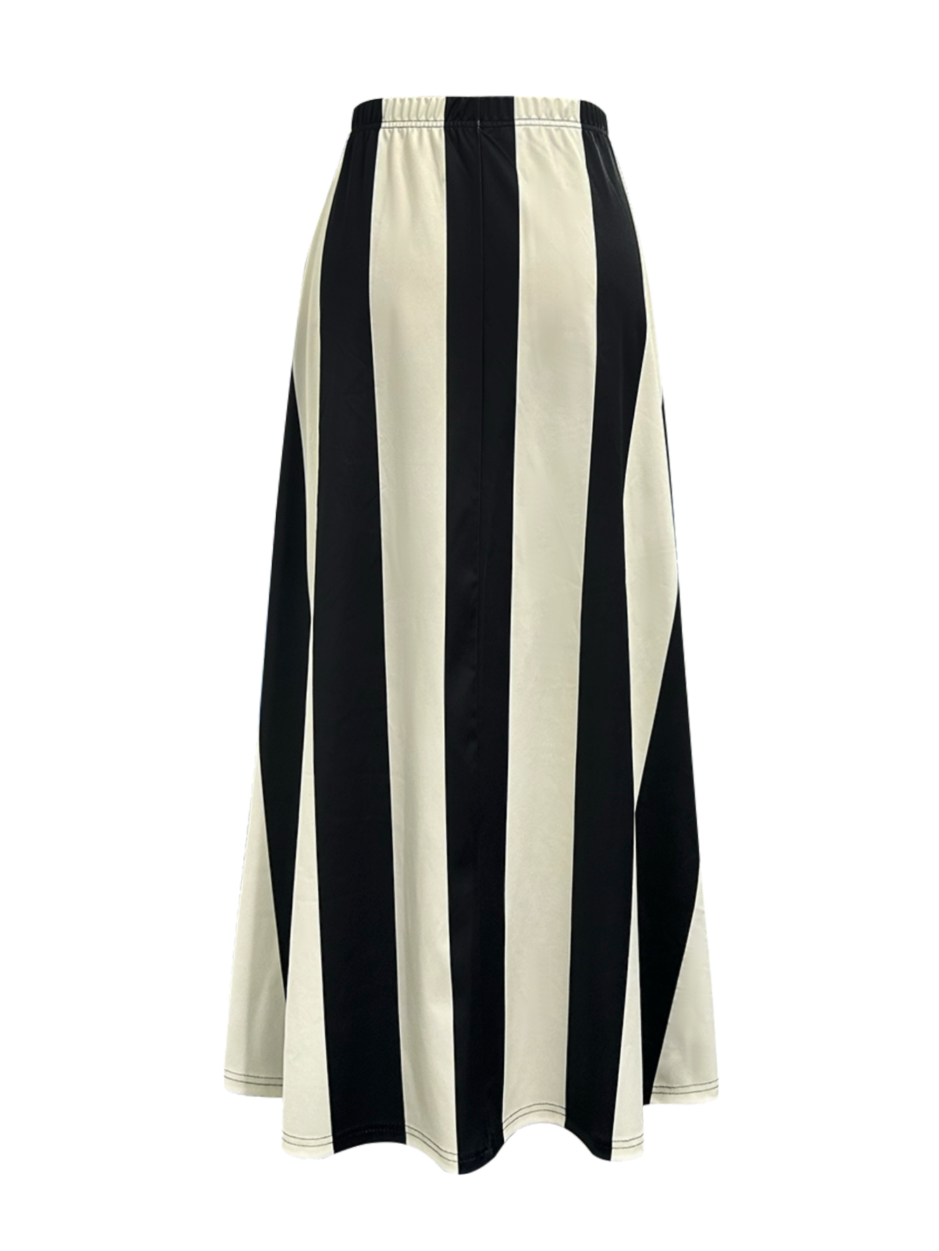 Women's Autumn Winter Casual Striped Midi Skirt - French Elegant Office - Wear Mixed - Color Skirt-CF53984