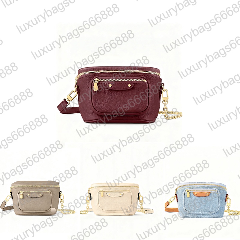 bum bag burgundy Designer bag 2025 Fanny Pac Genuine Leather Bum Bag Women Men Bumbags Fashion Crossbody Shoulder Waist Bags fanny pack