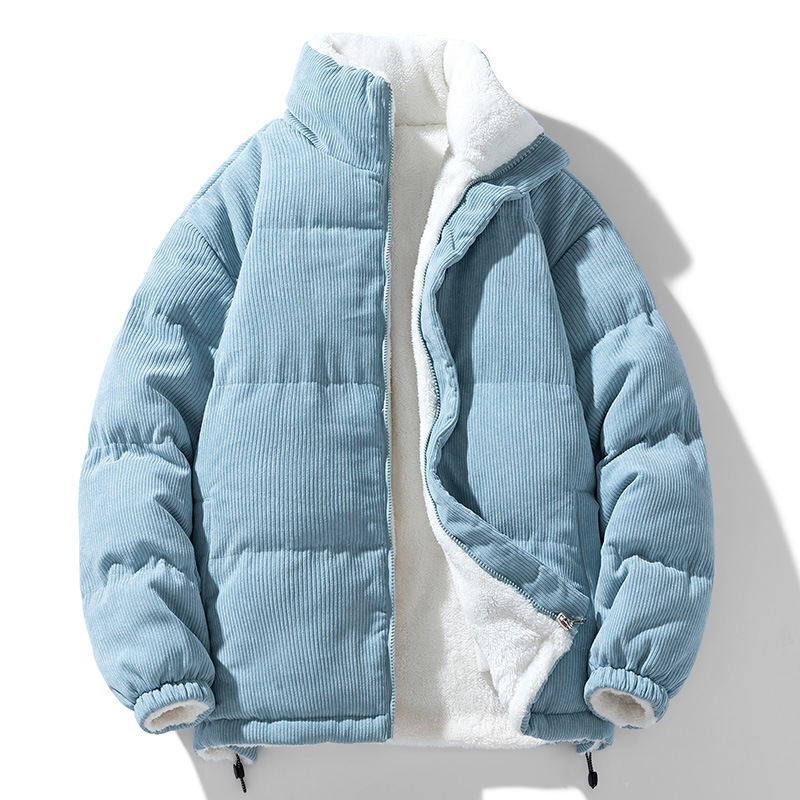 Winter plus velvet corduroy double-sided wear couple Yaoli velvet jacket cotton clothes