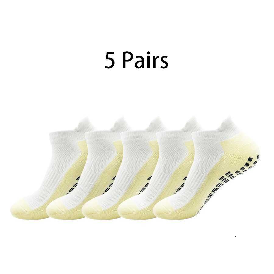 5 Pairs New Men Sports Shock Absorption Sweat Breathable Silicone Bottom Football Socks Women Indoor Yoga Fitness Socks SoccerW251011