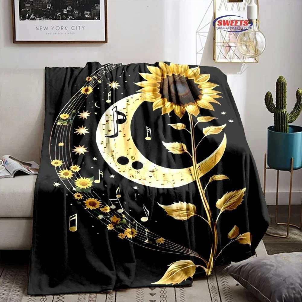 3D Printing Flower Theme Sunflowers Soft Flannel Blanket for Bed Bedroom Sofa PicnicThrow Blanket for Cover Outdoor Leisure Nap C251011