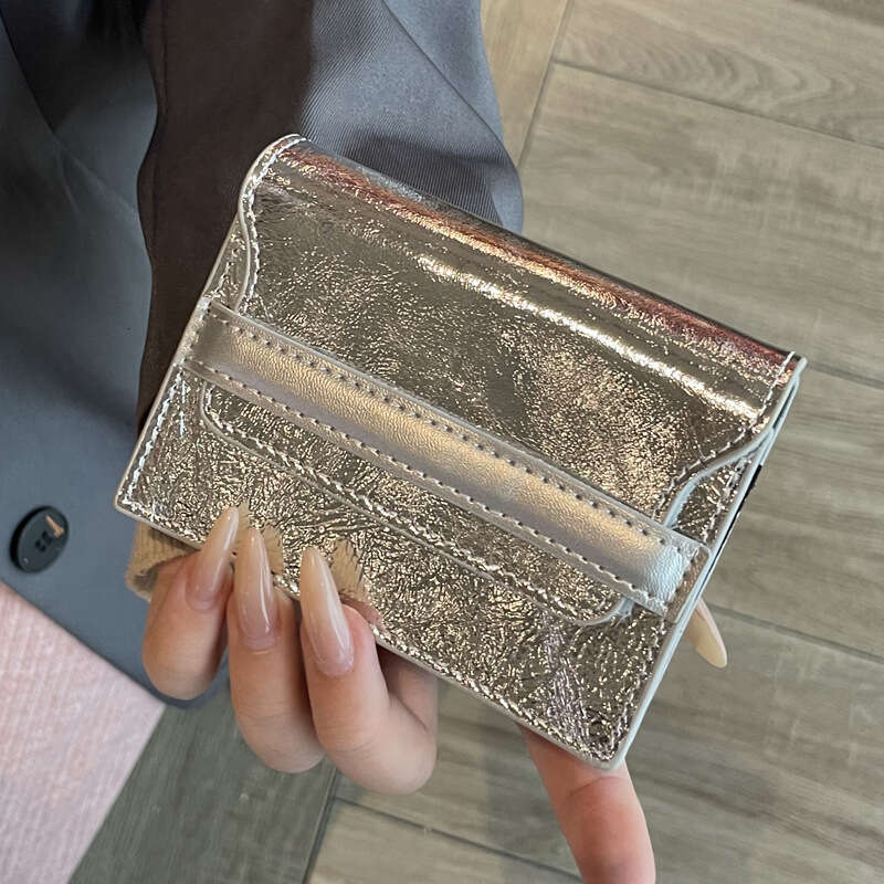 Genuine Leather Women's First Layer Cowhide Large Capacity Multi-Card Slot Silver Ins Case New Fashion Simple Card Holder