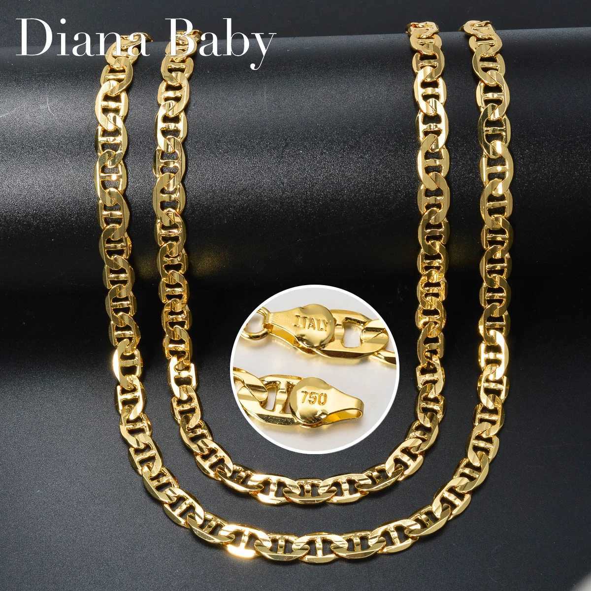 Punk Thick Chain Necklace Gifts Trendy Luxury Italy 750 18k Gold Plated Copper Link Women Dubai Jewelry Man Neck Party Gift Z251011