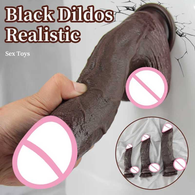 Realistic Black Dildo Long Anal Plug Suction Cup Penis Butt Plug Big Dick Sex Toy for Women Men Vagina Massage Anal Dilator Cock S251011