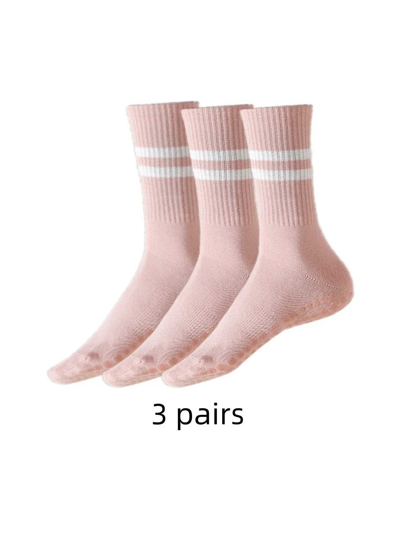 13610 Pair Anti Slip Yoga Socks Female Medium Tube Socks lady Anti Slip Silicone Indoor Fitness Pilates Womens Sports SocksW251011