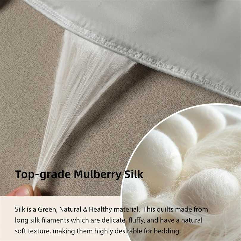 Silk Blanket with 100 Mulberry Silk Filled Summer Air Condition Throw Blanket Lightweight and Ultra Soft Thin Summer Comforter C251011