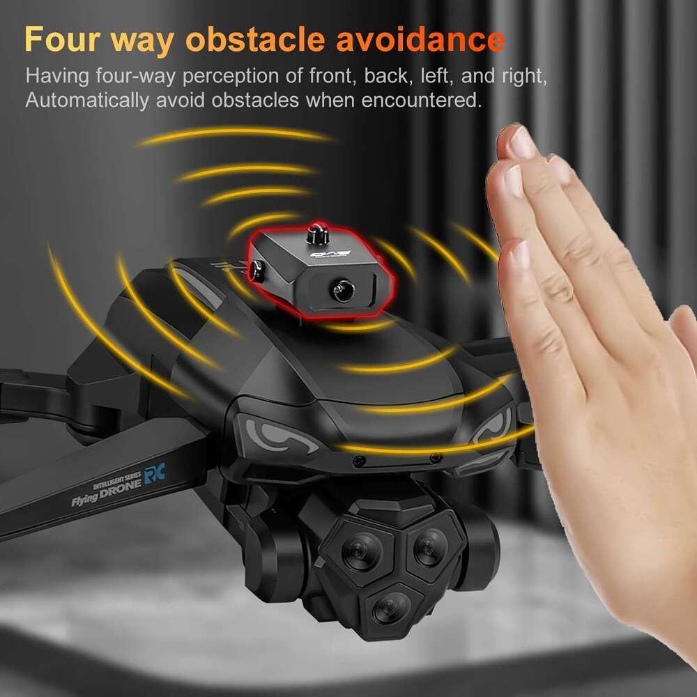 Foldable FPV RC Drone Quadcopter HD Camera Brushless Motors, Smart Obstacle Avoidance, GPS Auto Return Home, Intelligent Follow Me, Big Controller Wit