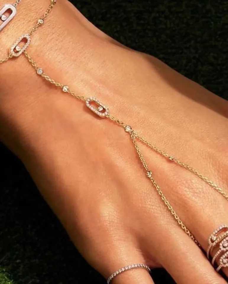 ChicyouStar Fireworks Fashion Luxury AAA Cubic Zirconia Women Baguette Copper Hand back Chain Adjustable Z251011