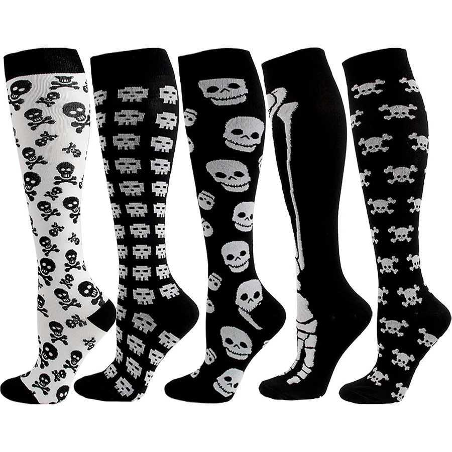 5Pairs Hiking Tennis Skateboard Compression Socks for Men Women Great for Sport Cycling Running Yoga Football BasketballW251011