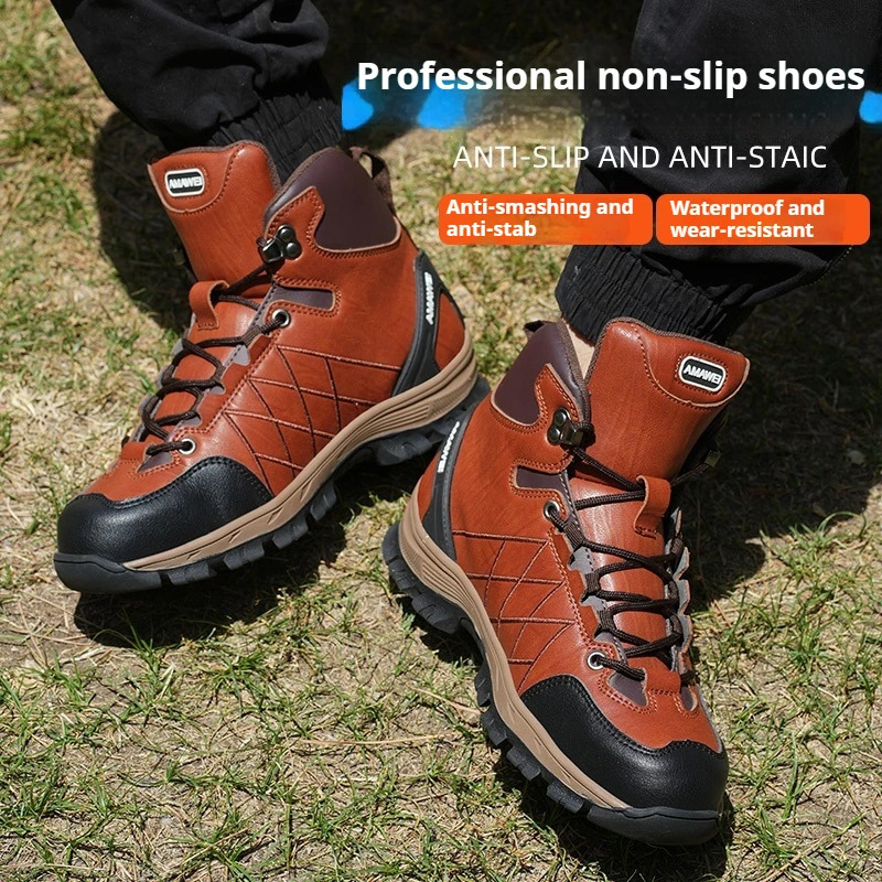 Safety Shoes Men Work Sneakers Indestructible PunctureProof Protective Boots Steel Toe Construction Shoe 251010