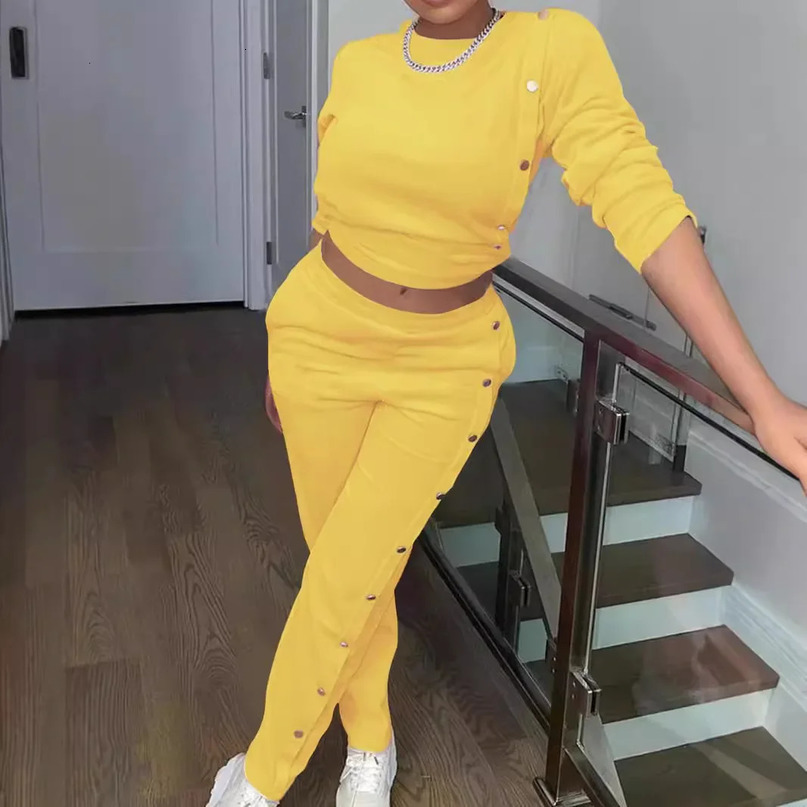 Womens twopiece side chest sports shirt long sleeved topmens fashionable casual matching pants set 2piece 241008