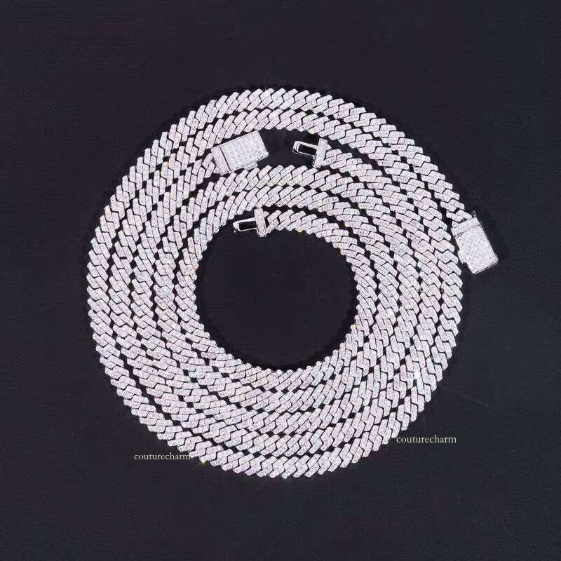 5mm Pure Sier Hiphop Moissanite Cuban Necklace for Men and Women Durable Hypoallergenic Jewelry