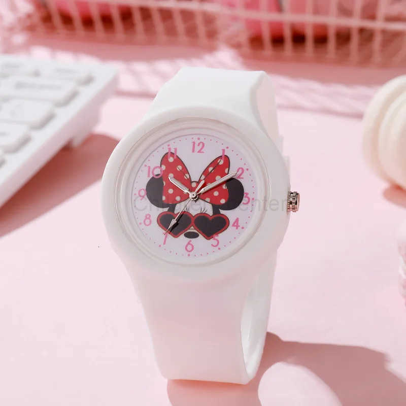 Disney Cute Mickey Mouse Watch Girls Cartoon Minnie Mouse Silicone Children Watch Kids Anime Peripherals Birthday Gifts Boys Toy H251011