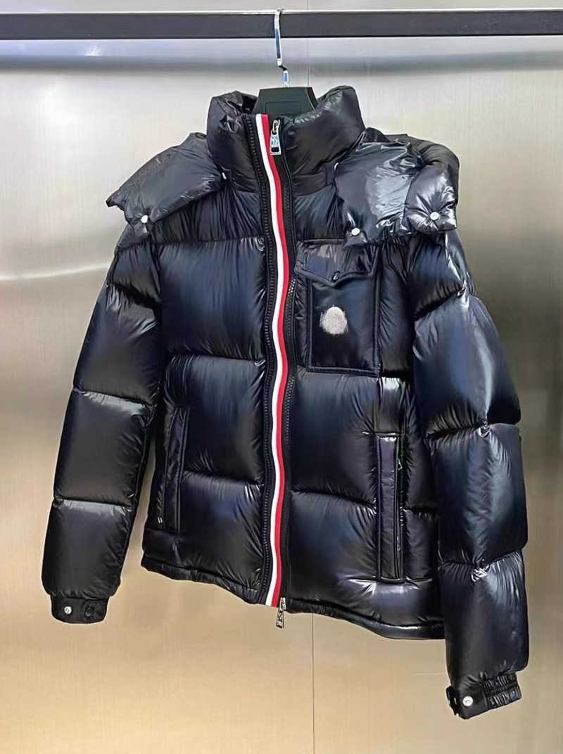 New Color Stripe Windproof Thickened Cotton Jacket Unisex Glossy Warm WashFree Hooded Coat 3 L25101184AW