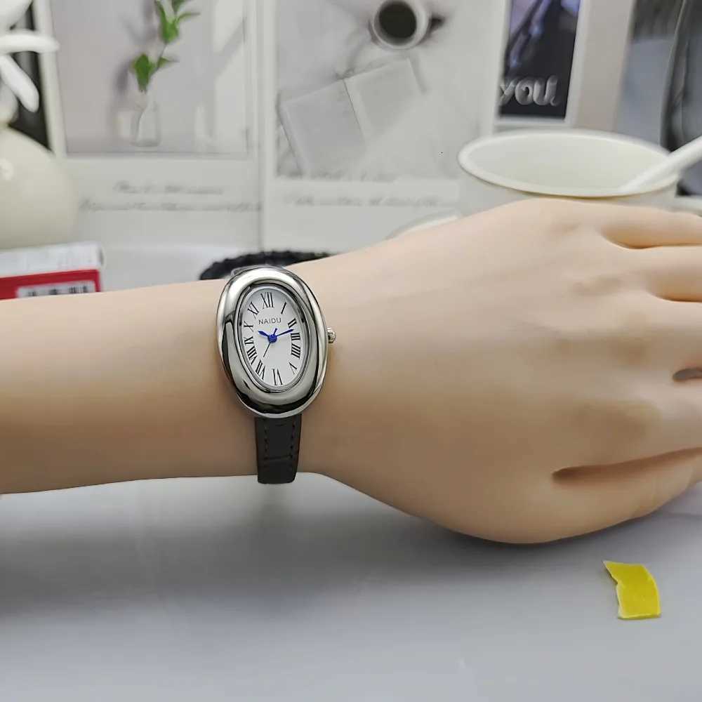 Luxury Women Vintage Oval Goose Egg Quartz Watch Leather Strap Wristwatch Dress Ladies Watches Christmas Gift Clock Relojes Y251011