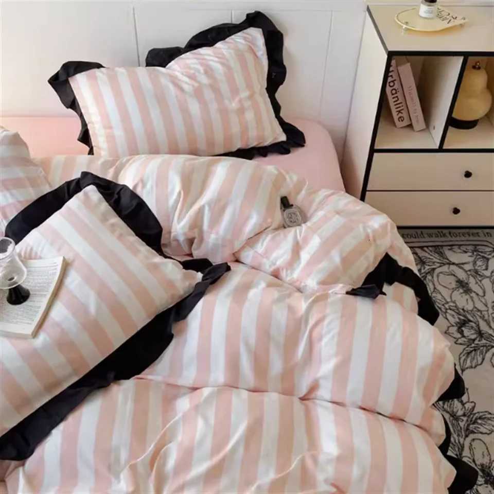 French Girl 2025 New Pure Cotton Bed Set Fourpiece Set Allcotton Fourseason Universal Quilt Cover Threepiece Bedding Set H251011