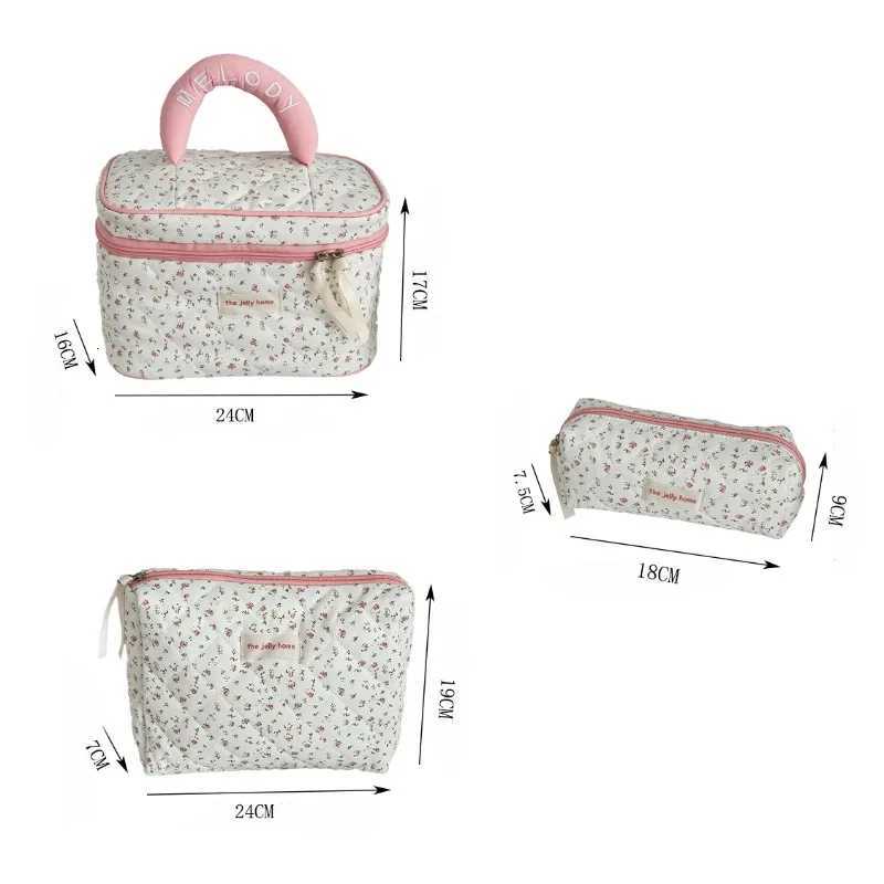 1pc Rose Makeup Bag Large Capacity Travel Cosmetic Case Waterproof Toiletry Pouch Cute Floral Ins Wens Beauty Organizer D251011