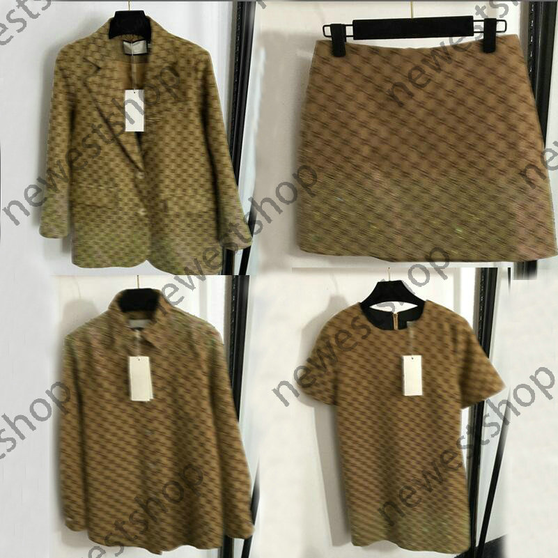 Summer Womens Skirts designer women Color hot stamping Letter Jacquard High Waist Short Half Skirt lady luxury Short Dress Sexy Ladies Dresses Brown Green Blue