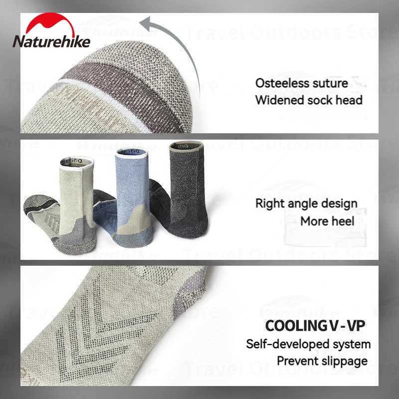 Naturehike Clash Of Colours MidCalf Socks Warm Hiking Leisure Outdoor Sports Running AntiBacteria Deodorant Straight SocksW251011