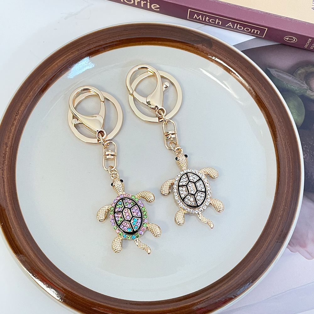 keychain designer creative cute little diamond car keychain ocean series turtle bag pendant small gift keychain wallet designer