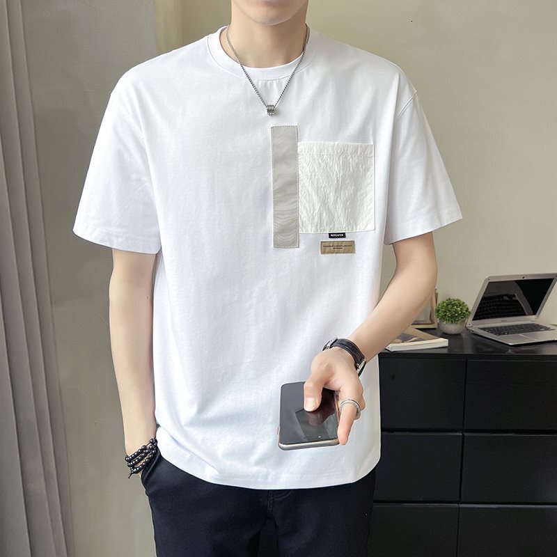 White T-shirt For Men Short Sleeve Summer New Designer Shirt Loose Fit Trendy Brand Designer Hoodie Heavyweight Cool And Handsome Casual Top