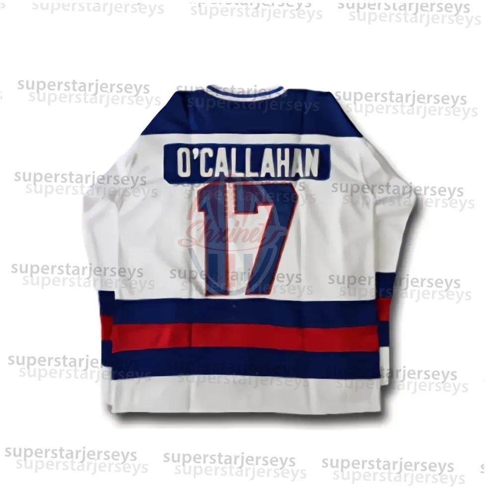 1980 Miracle On Ice Team USA 30 Jim Craig Jersey 17 Jack O'Callahan 21 Mike Eruzione Blue White Stitched Ice Hockey jerseys Mens Youth