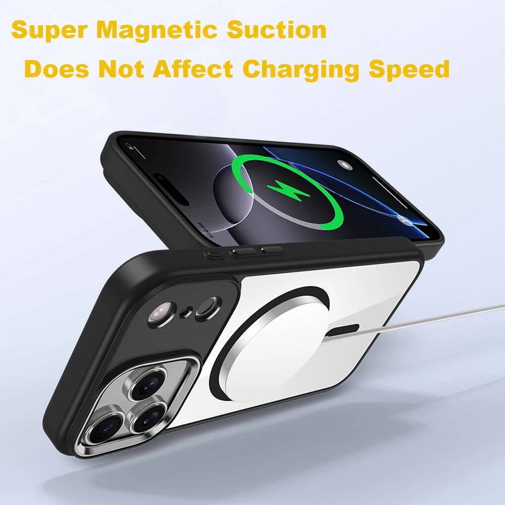 HD Transparent Shockproof Bumper Case iPhone Air 17Pro 17 Pro Max For Magsafe Magnetic Wireless Charge Back Cover