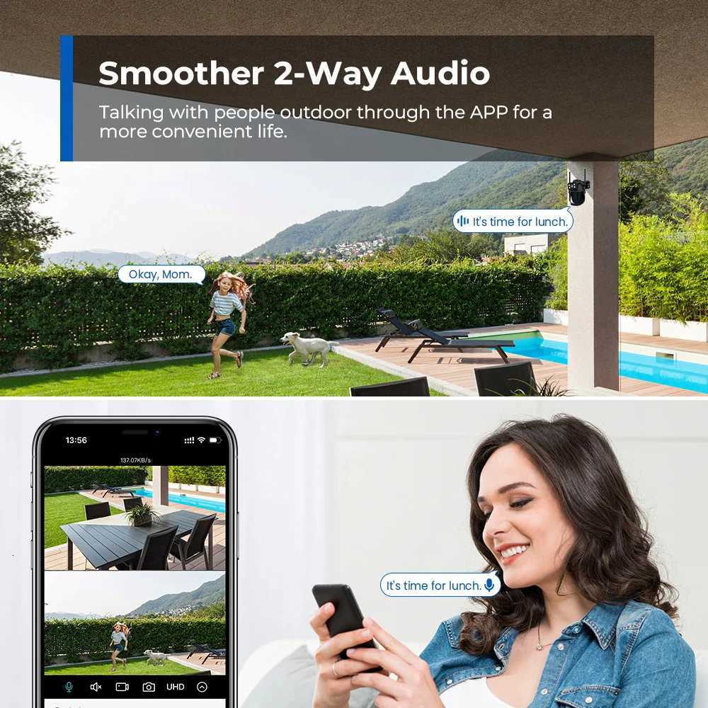 IP Camera 12MP 6K WiFi Outdoor Camera 8x Zo Three Lens Dual Sn Auto Tracking He Security CCTV Surveillance Camera ICSEE D251010