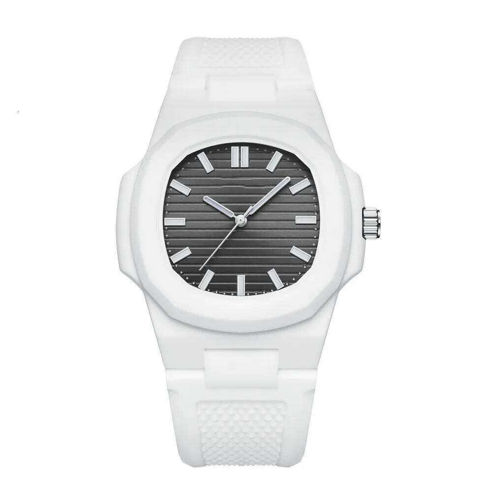 Square Stripe Colorful Silicone Men's Watch Brand Waterproof Quartz Sports Couple Watch Lover Gift