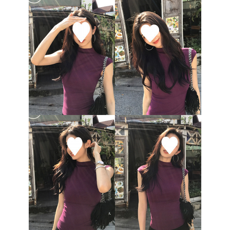 Waist Design Small Flutter Sleeve Top Women Designer Shirt Round Neck Vest Short Sleeve Shirt Summer Solid Color Slim Fit High Designer Hoodie Manganese Acid Wash