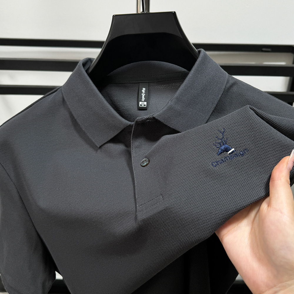 Heavyweight Pure Cotton Designer Hoodie Polo Shirt For Men Summer Pique Cotton Short Sleeve T-shirt Breathable Loose Trendy Designer Shirt Tee With Sl