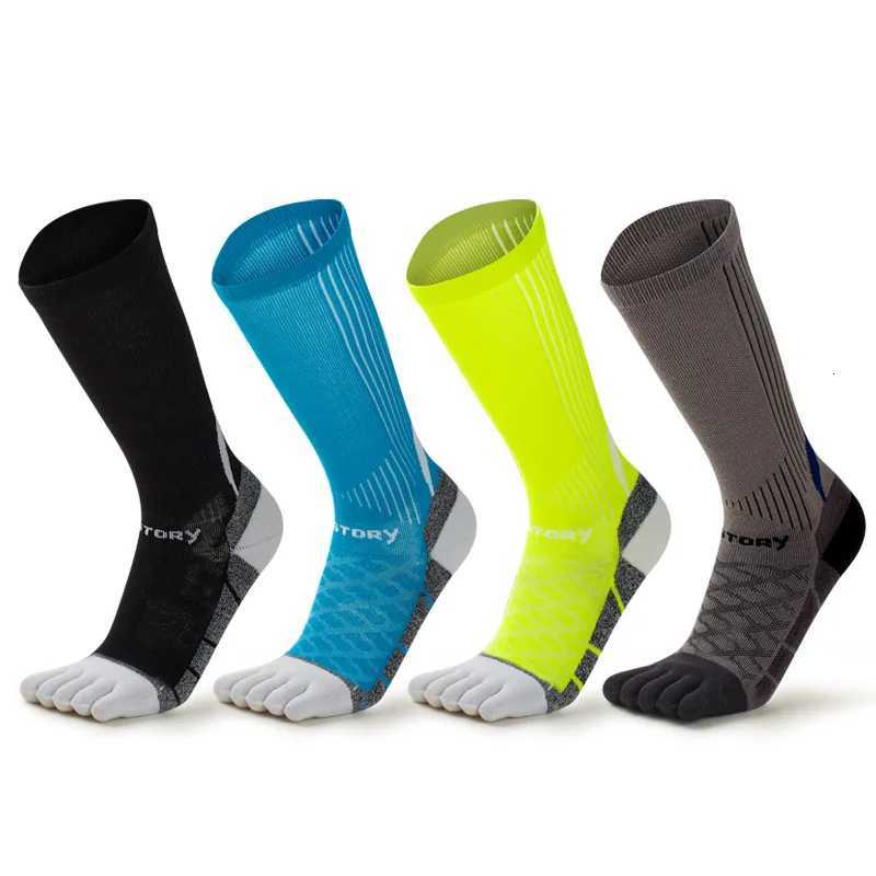 Fivefinger Man Toe Sport Socks Colorful Marathon Long Running Absorption Sports Socks Thicken Towel Sole Shock Tennis SocksW251011