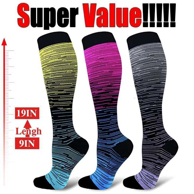 Unisex Compression Socks Stockings Best Nurses Hiking Travel Flight Socks Running Fitness SocksW251011