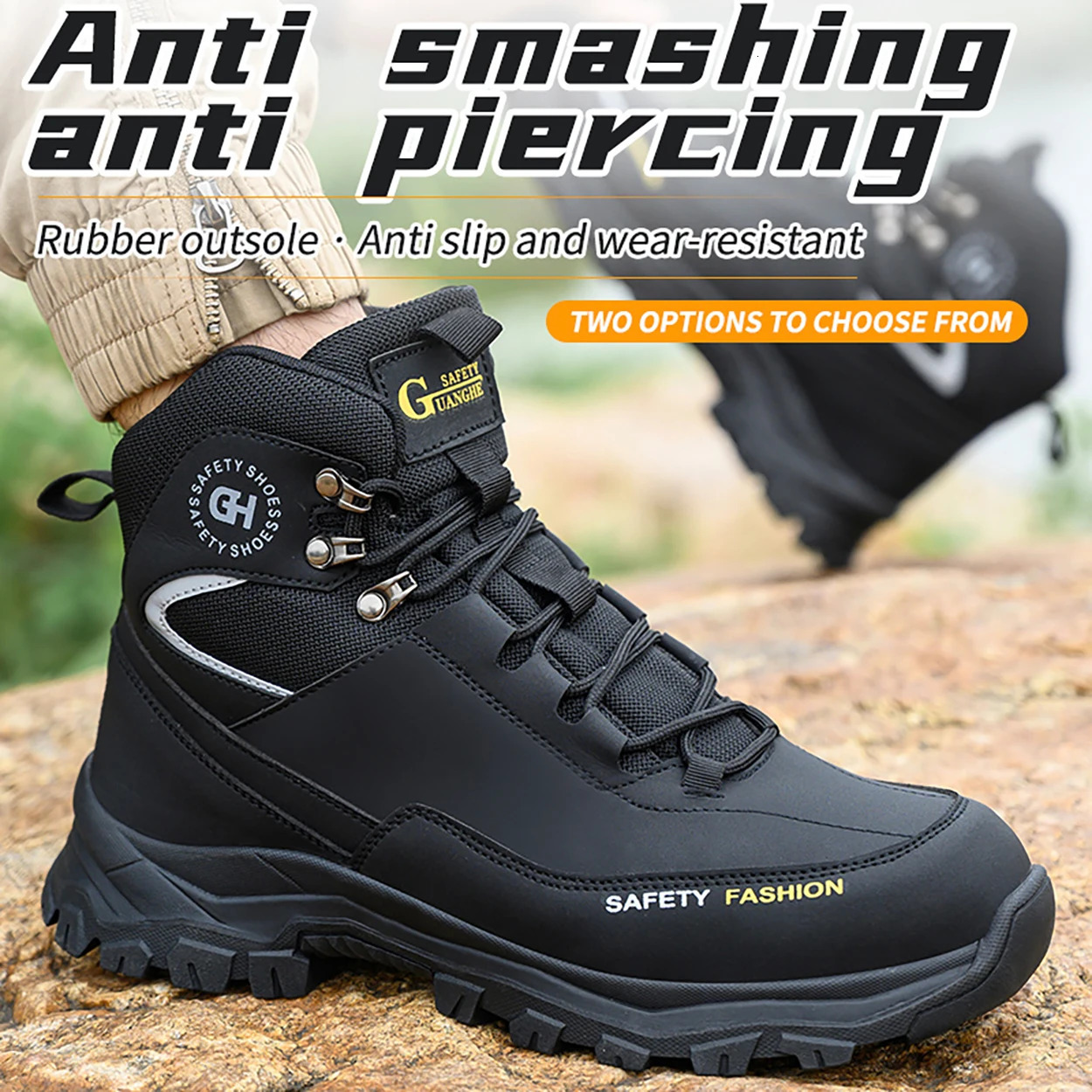 Mens Safety Shoes With Steel Toe Waterproof Boots Puncture Proof Antismash Outdoor Work Sneakers Construction 251010 - view 4