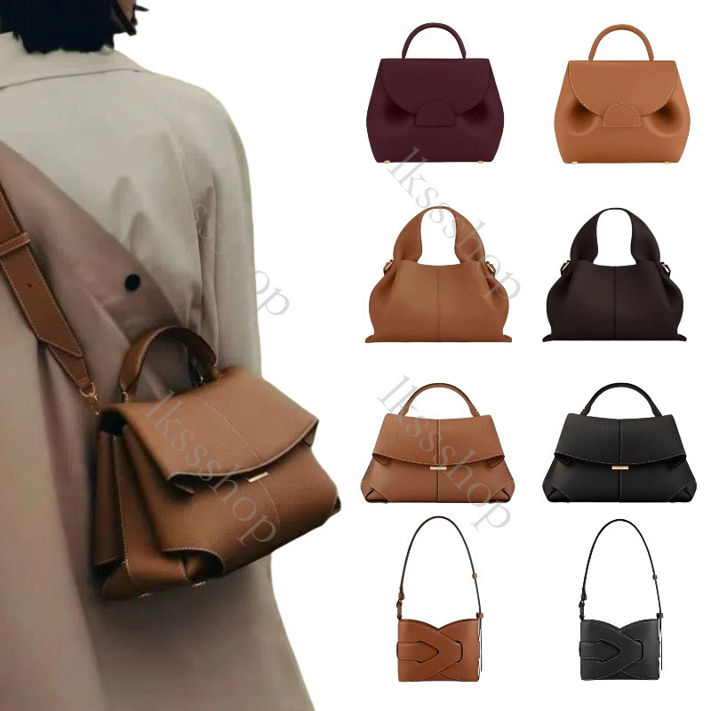 Half Moon poleneles Bag Paris Shoulder Bag polennely bag Genuine Leather Crossbody Tote for Women Camel Brown Saddle Underarm Bag polenelies Bag a8