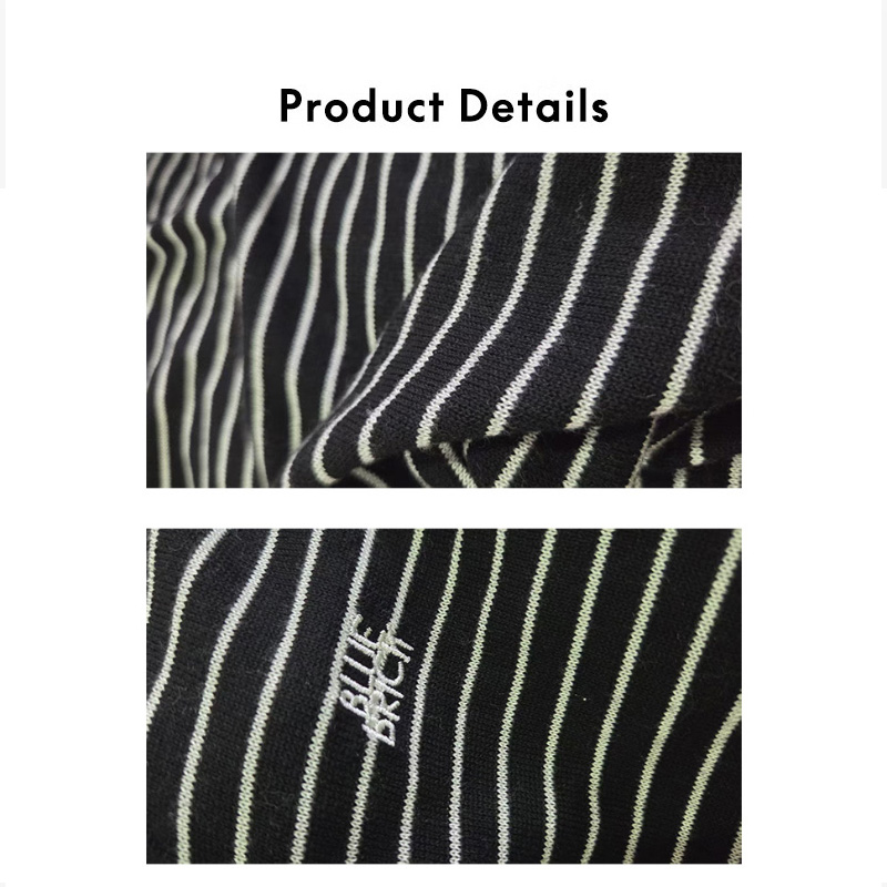 Ladies' Retro Striped Polo - Collar Embroidered Knit Base Layer Top Crafted for softness and high elasticity, featuring classic stripes -1708