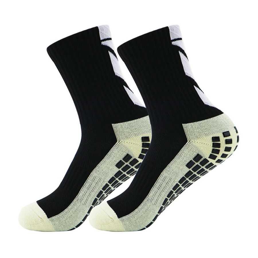 1 Pair New Men Women Nonslip Silicone Sports Soccer Socks Sweat Absorbing Breathable Football Tennis Volleyball Yoga SocksW251011