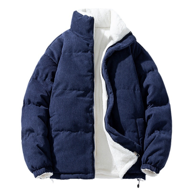 Winter plus velvet corduroy double-sided wear couple Yaoli velvet jacket cotton clothes