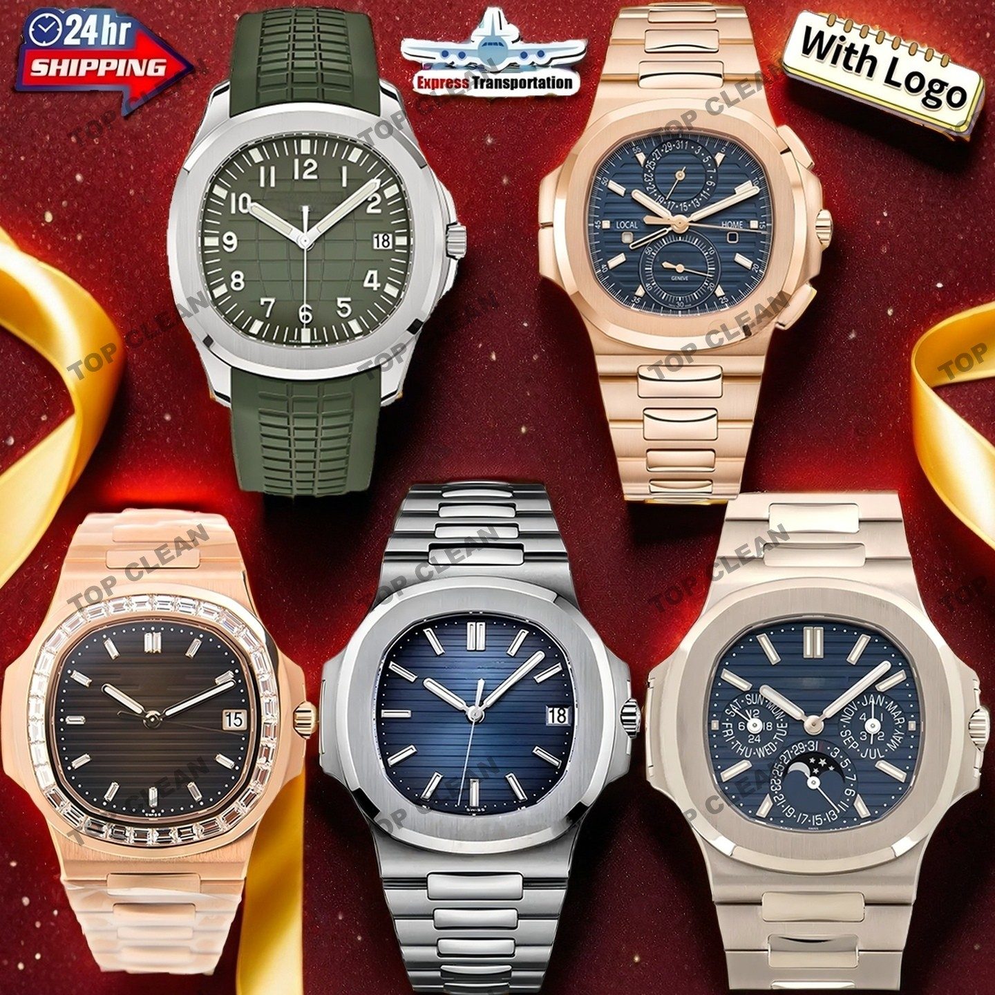 40mm Luxury orologio mens automatic mechanical watches Full stainless steel face Super luminous waterproof wristwatch montre de luxe