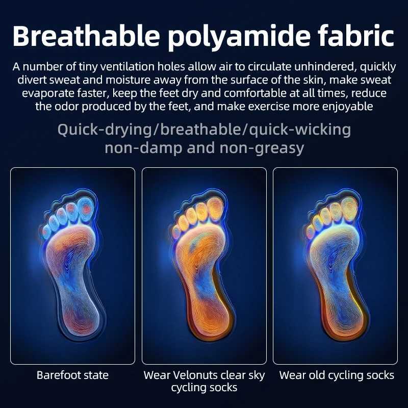 VELONUTS Cycling Socks Breathable Antibacterial Elastic Kneehigh Stocking Thickened Sole Men Women Fitness Outdoor Sport SocksW251011