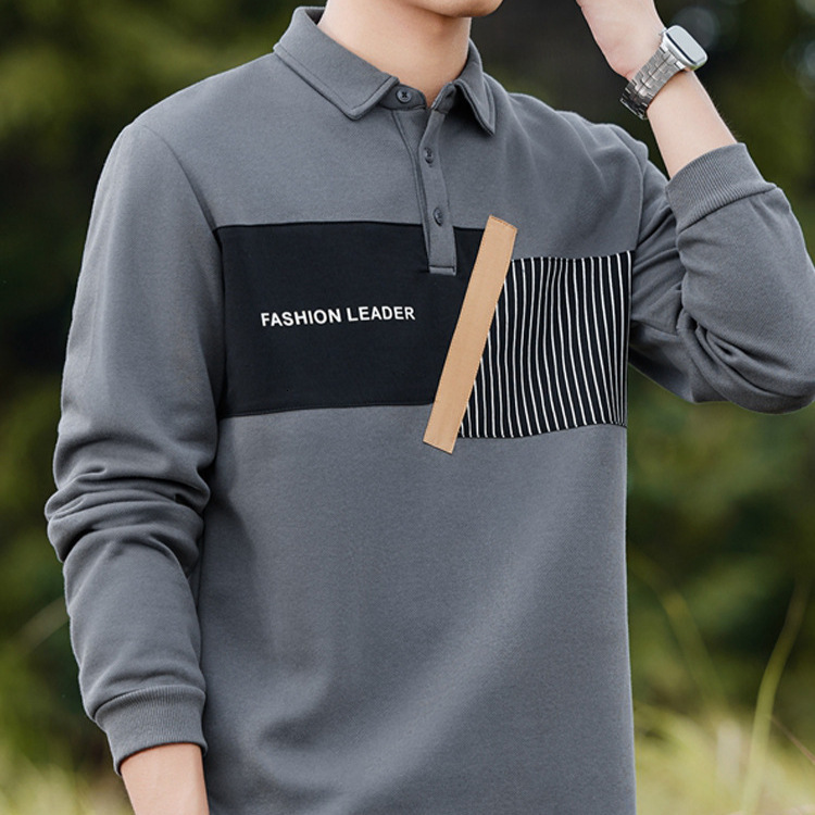 Spring And Designer Hoodie Autumn Long Sleeve Polo Shirt Men's Designer Shirt Collar Sweatshirt Korean Style Trendy Personality Patchwork T-shirt Base Shirt