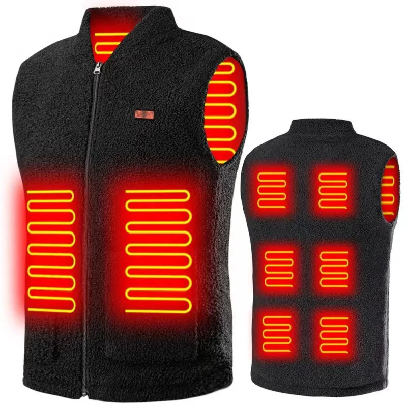 Mens winter Smart Heated vest USB Electric Heating Fleece Vest heating jacket Outdoor trekking Thermal Warm Jacket heated 251010