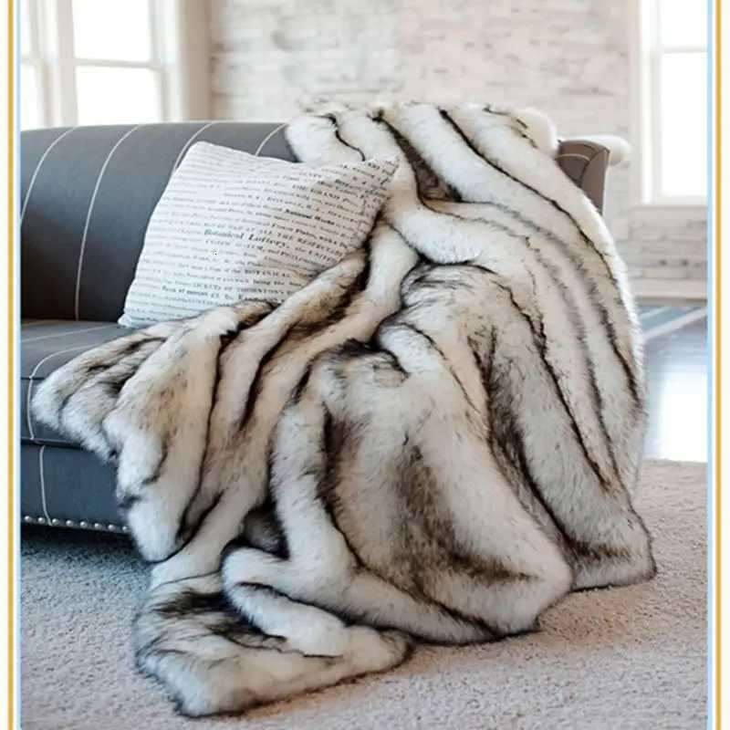 New Winter Fauxfur Thickened Plush Blanket Flannel Imitation Fox Fur Warm Soft Blanket for Bed Double King Size Throw Blanket C251011