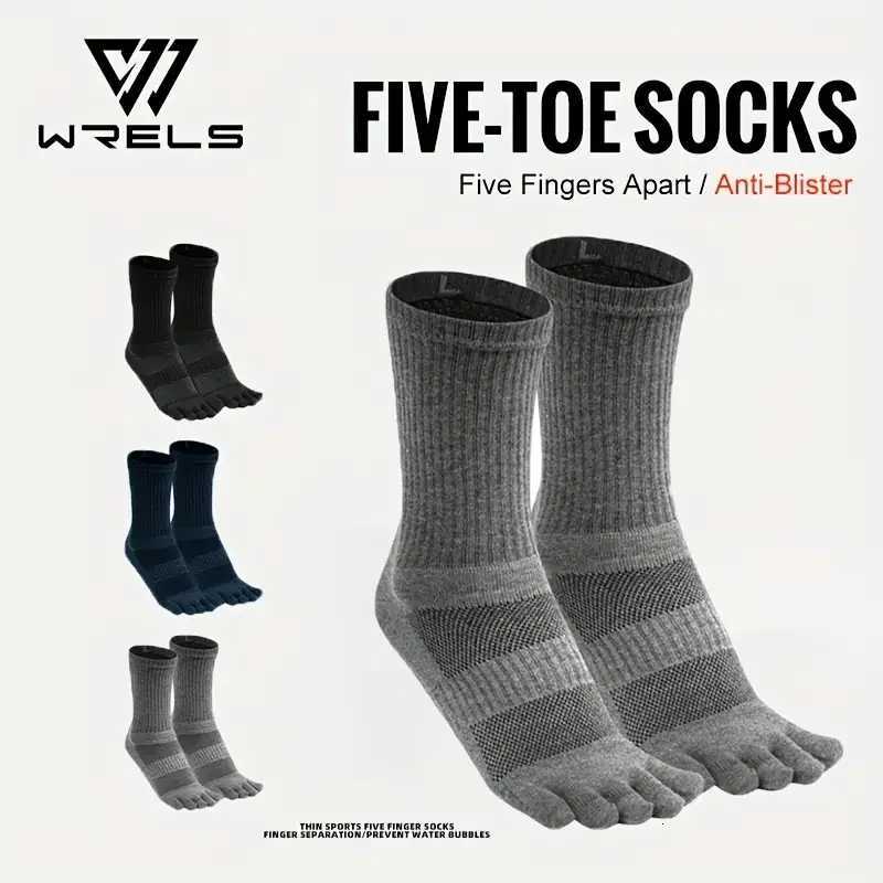 WRELS 123 Pairs Toe Socks Cotton Athletic Running Five Finger Socks Cushion Socks SweatAbsorbing Breathable 5 Finger SocksW251011